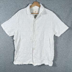 Folk Clothing Company Shirt Mens Medium Cotton Knit Button Up Camp Vacation